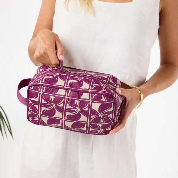 ALOHA Collection Dopp Kit — Lattice — Sandstone / Plum