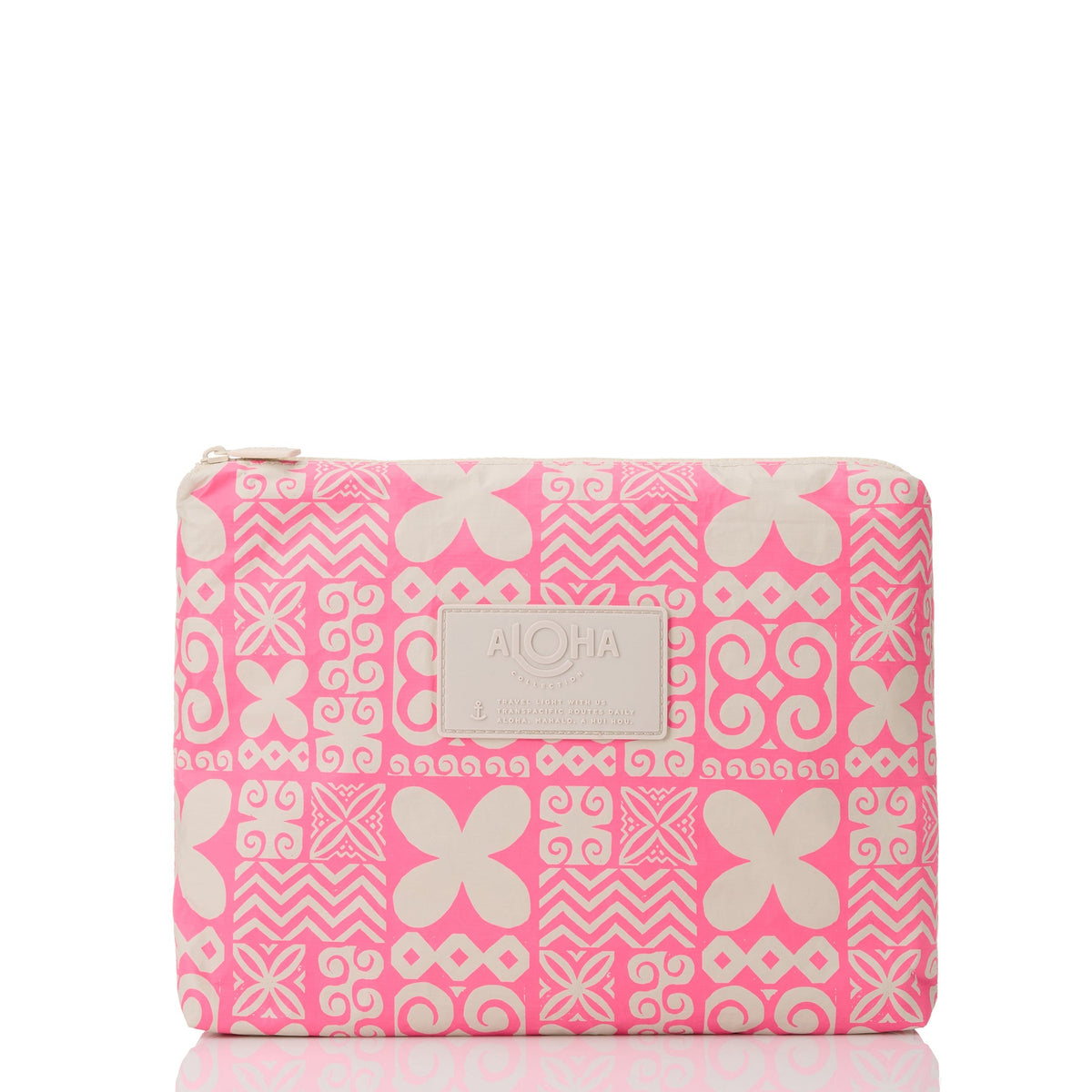 ALOHA Collection Mid Pouch — Oceania — Neon Pink on Sandstone