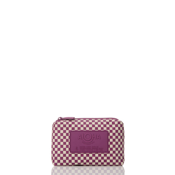 ALOHA Collection Mini Pouch — Tiny Check — Sandstone / Plum