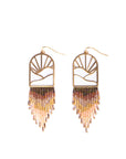 Mayana Designs Co - Beaded Handwoven Sedona Sunset Fringe Earrings (Magenta)