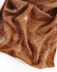 100% Silk Bandana Scarf - Tropical Palms Amber Western Style