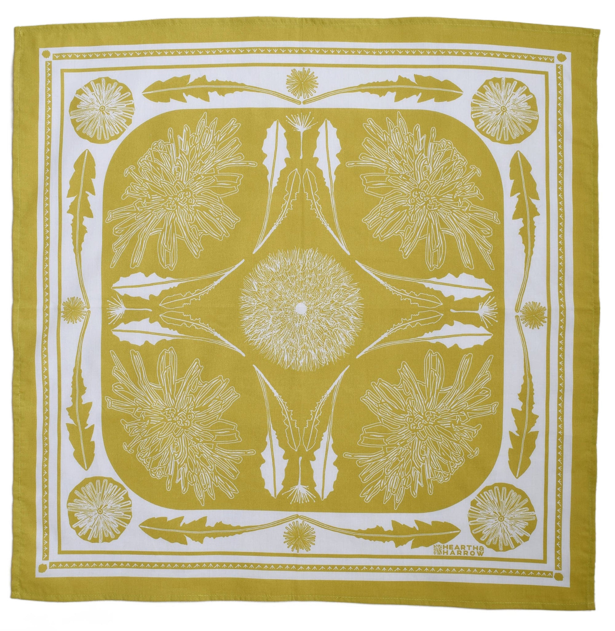 Dandelion Bandana - 100% Cotton - Mustard Yellow - Dandy