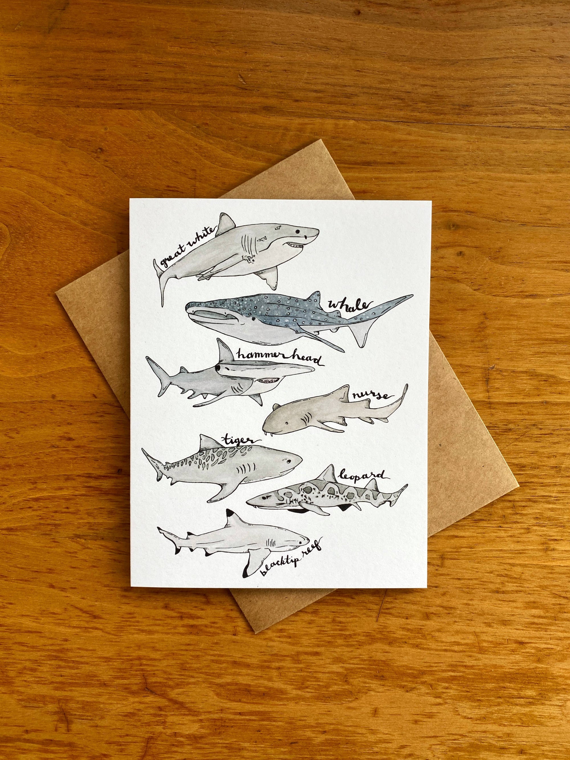 Watercolor Shark Card
