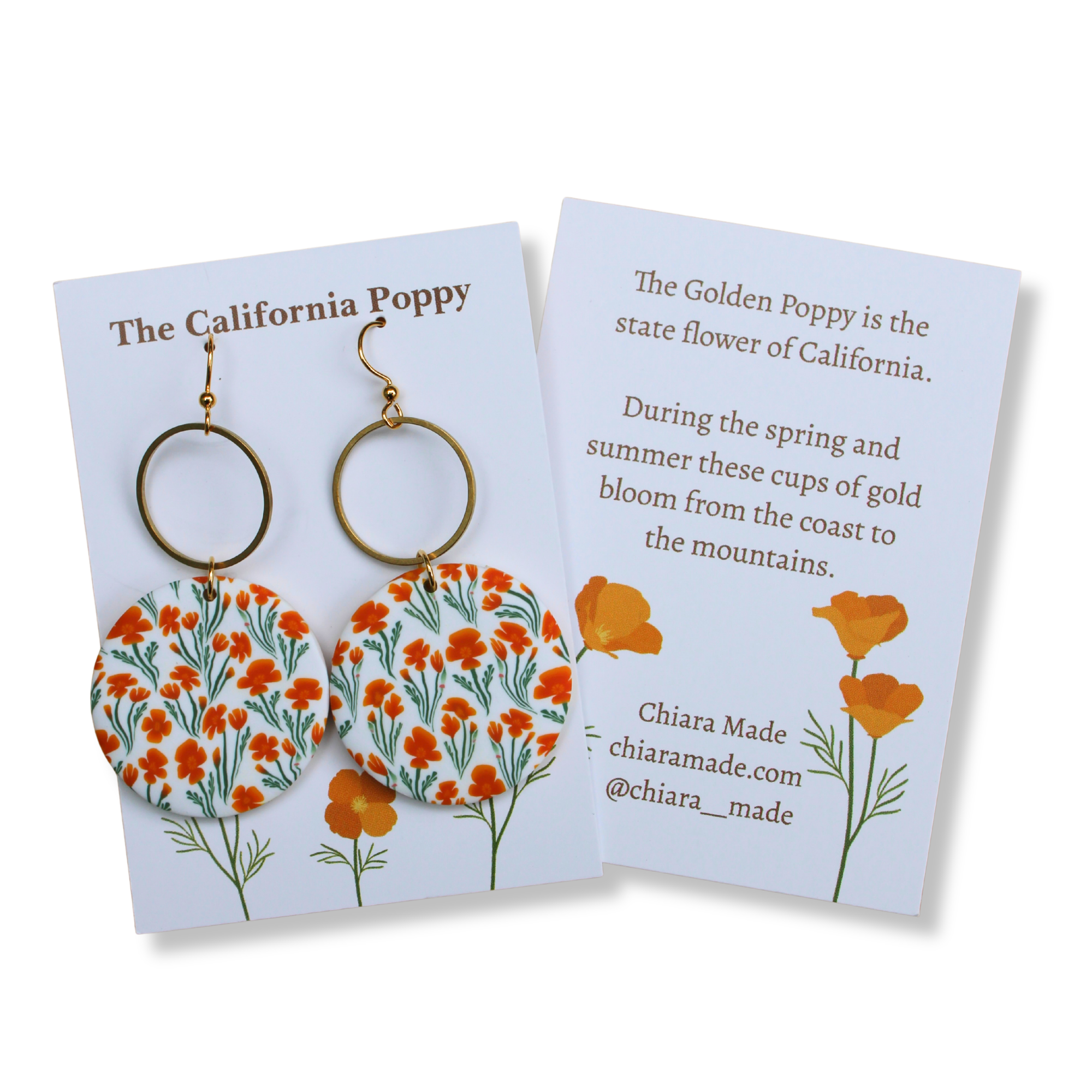 California Poppy in Gaia Earrings