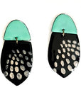 Aqua and Black Statement Earrings