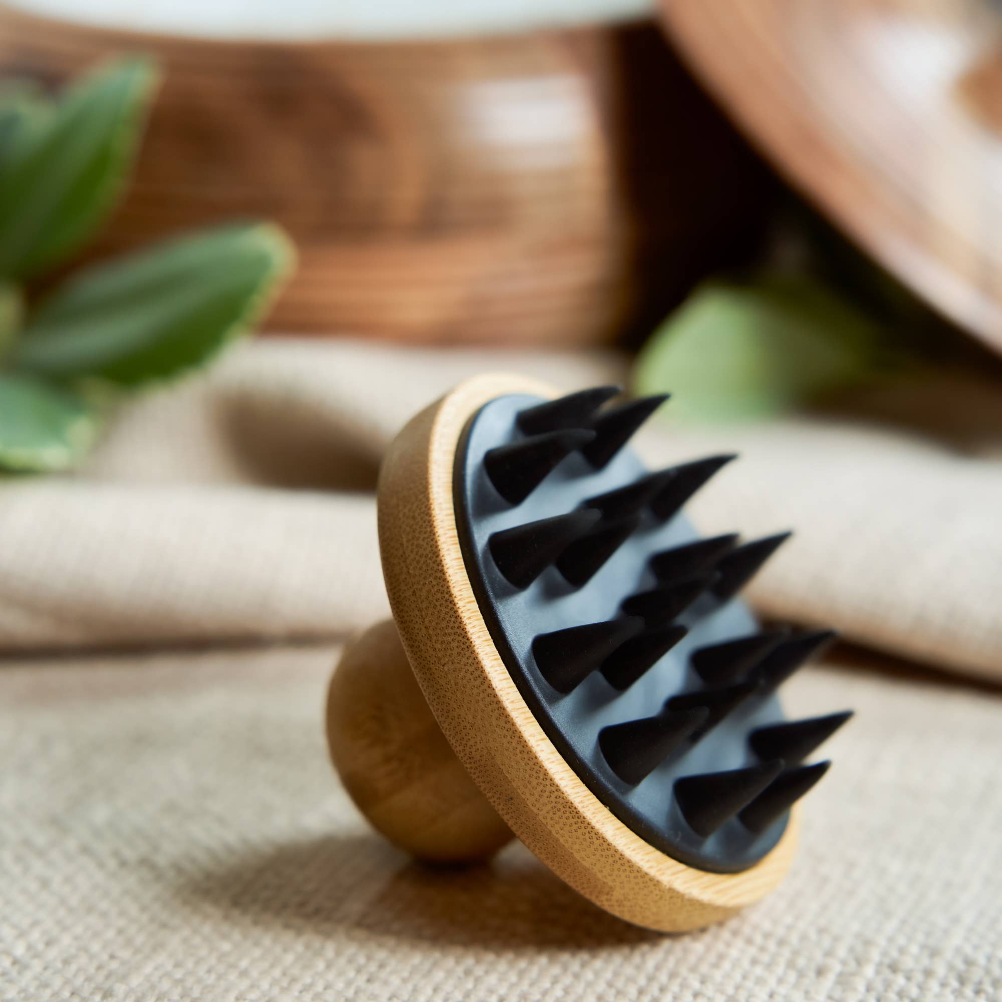 Bamboo + Silicone Scalp &amp; Body Massager | Faire Market