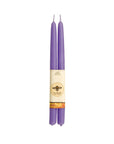 100% Pure Beeswax Tapers: Standard (12" x 7/8") / Eggplant
