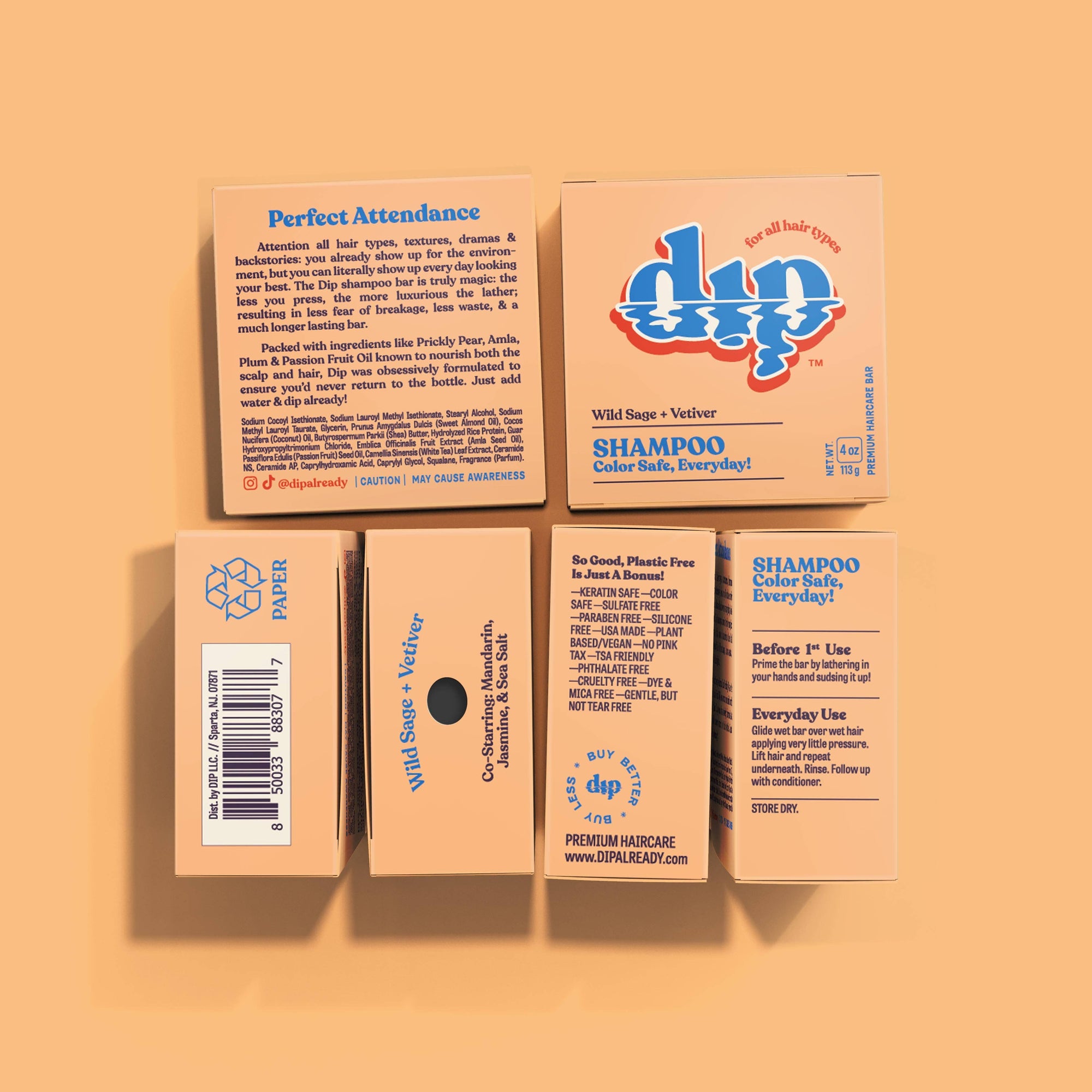 Dip - Color Safe Shampoo Bar for Every Day - Wild Sage &amp; Vetiver: 4 oz