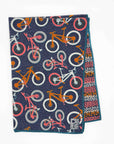 Mountain Bike Tea Towel - Navy Blue, Pink, & Burnt Orange