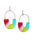 Courtney Fischer Jewelry - Modern Enamel Earrings: Reds / Dangle