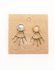Brass Moonstone Eye Design Studs