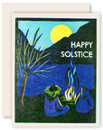 Happy Solstice Fireside Letterpress Card - Boxed Set