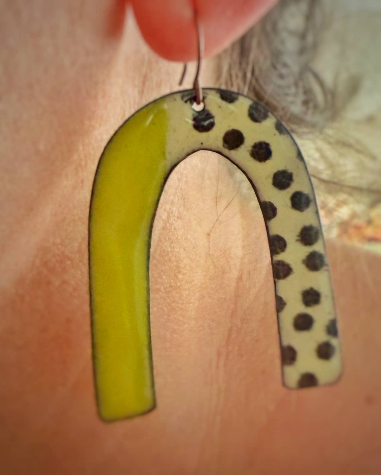 Enamel Arc Statement Earrings