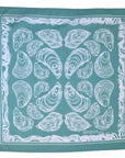Oyster Bandana - 100% Cotton - Hand Printed - Green Teal