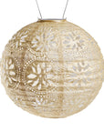 Stella Boho 12" Globe Solar Lantern - Pearl