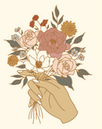 Hand Holding Bouquet Vinyl Sticker Floral