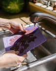 Screen Printed Purple Blackberries Sponge Cloth