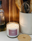 Rose + Peony - 3 Wick Clear Glass Tumbler Soy Candle