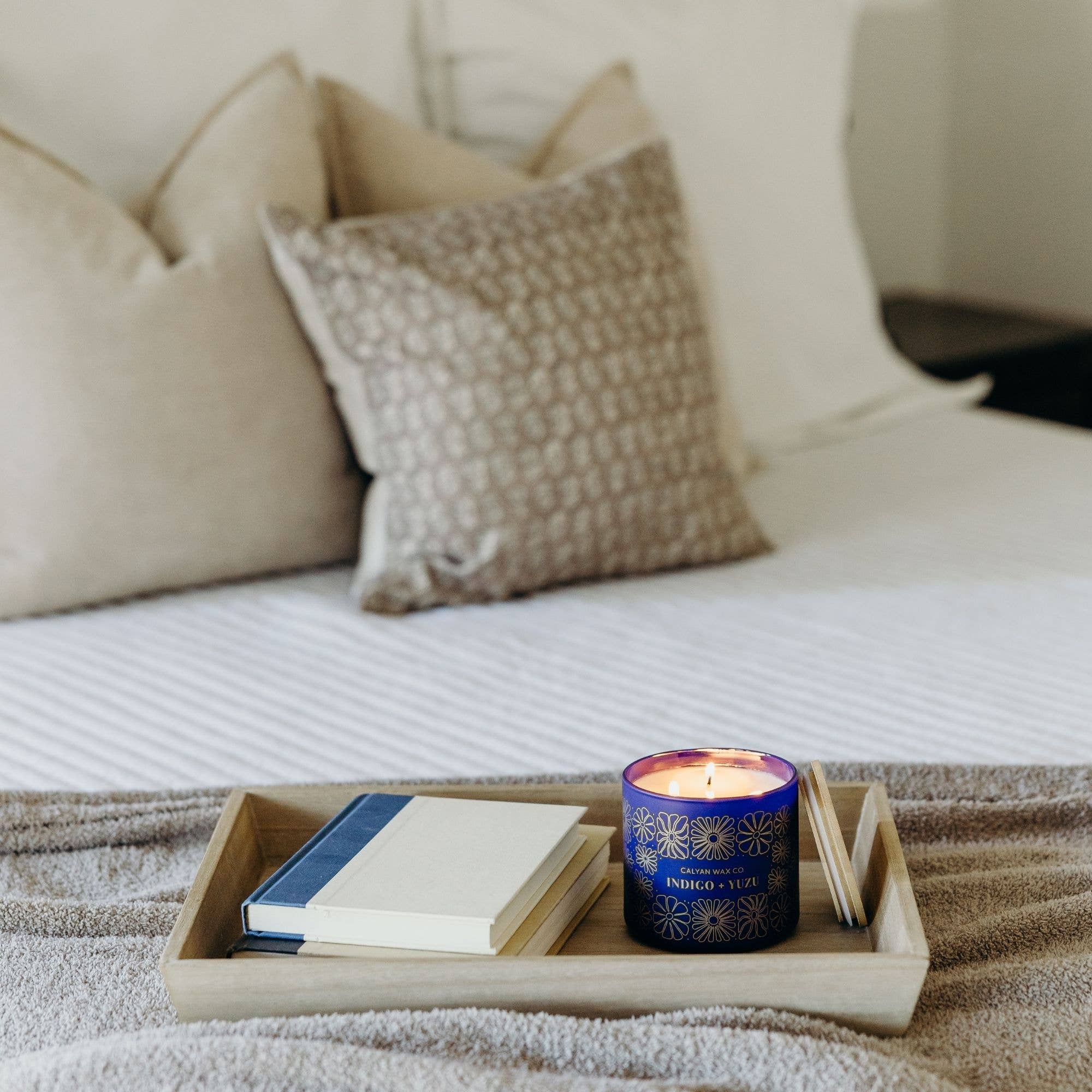 Indigo + Yuzu - 3 Wick Clear Glass Tumbler Soy Candle