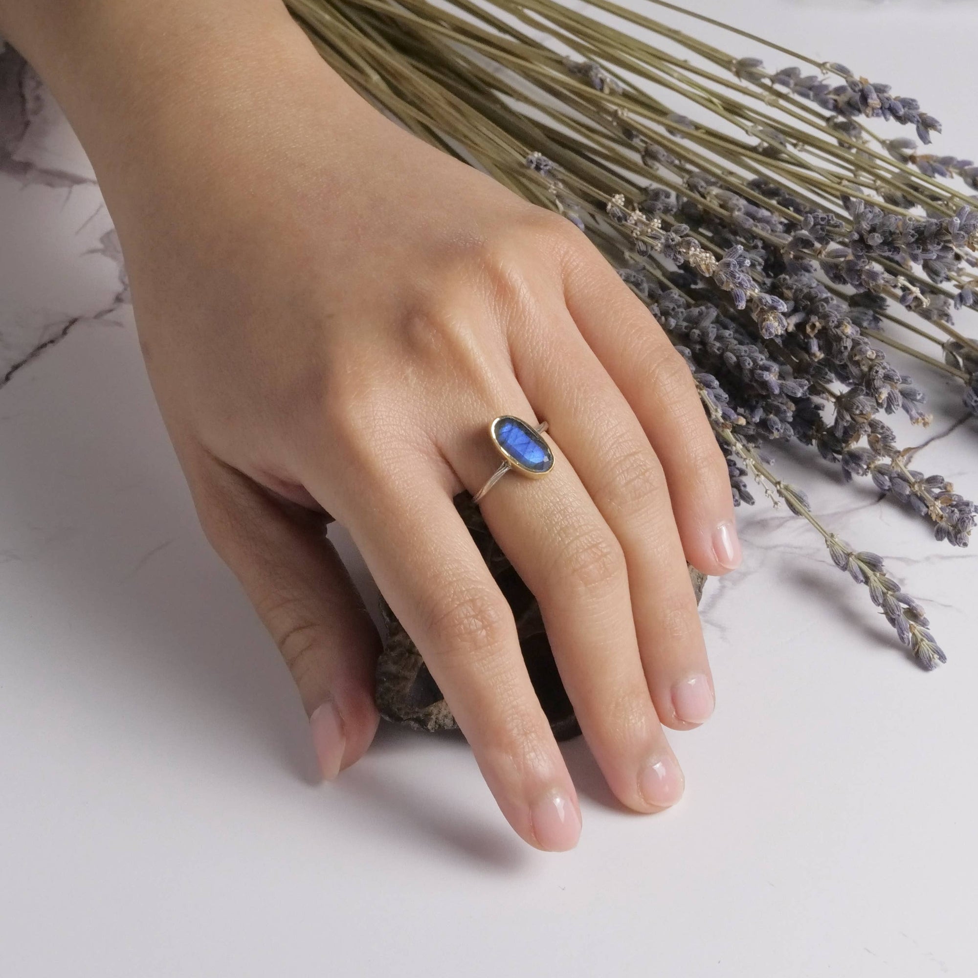 Sterling Silver Ring with Brass Accent
