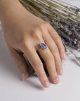 Sterling Silver Ring with Brass Accent