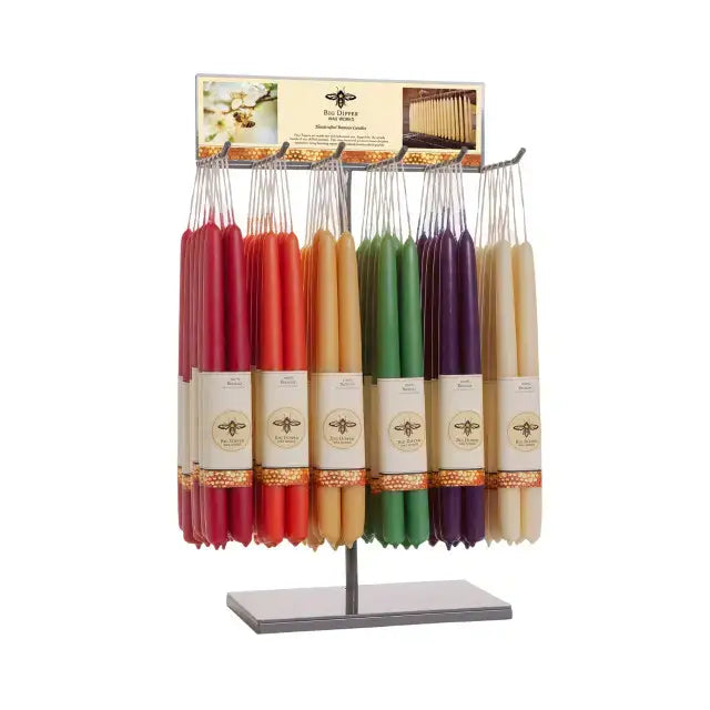 Taper Candle Display Rack – Beeswax Candles – 36 Pairs
