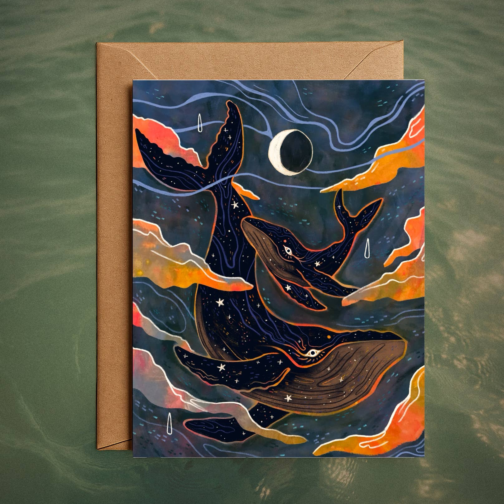 Whale Song – Blank Greeting Card Nature Illustration