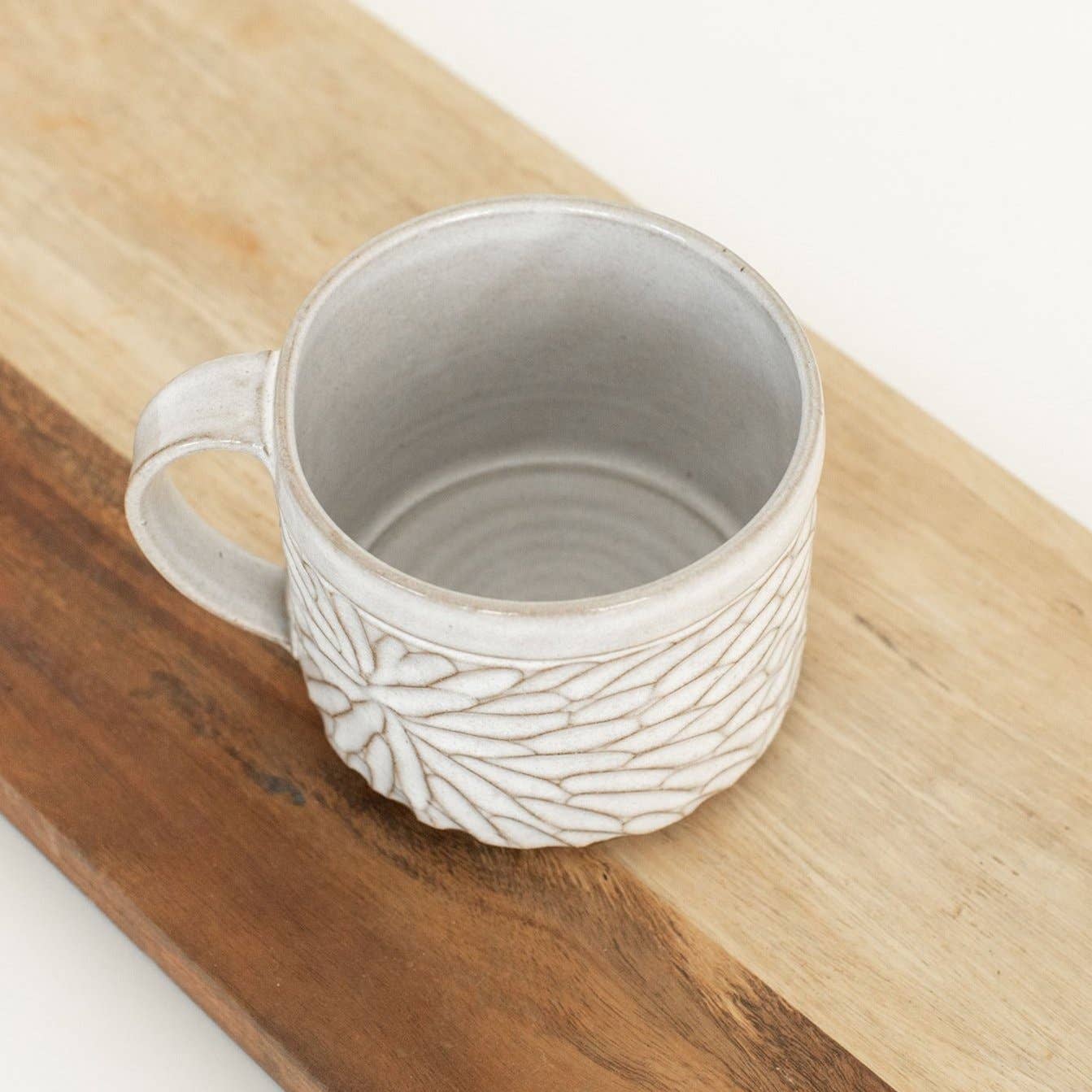 Carved Stoneware Mug