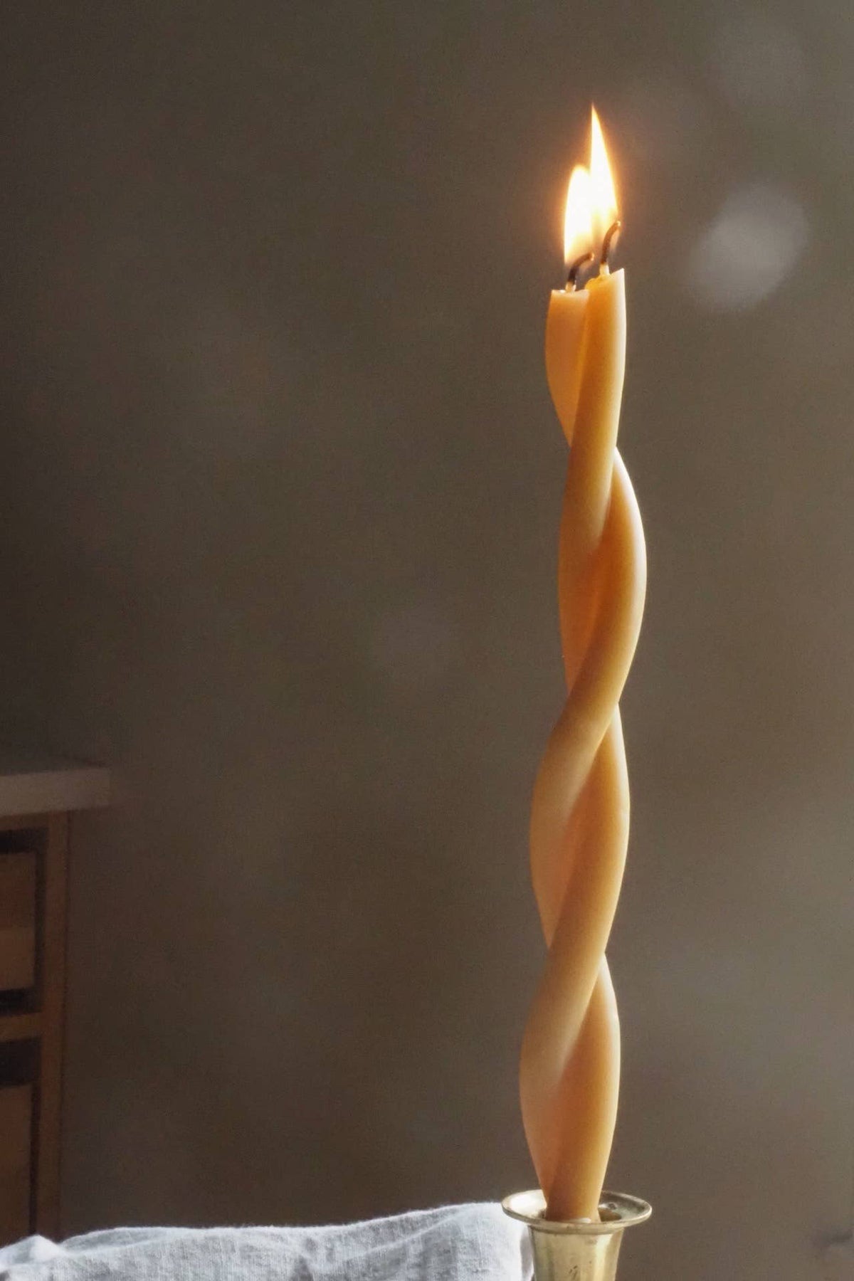 Beeswax tapers Twin flames