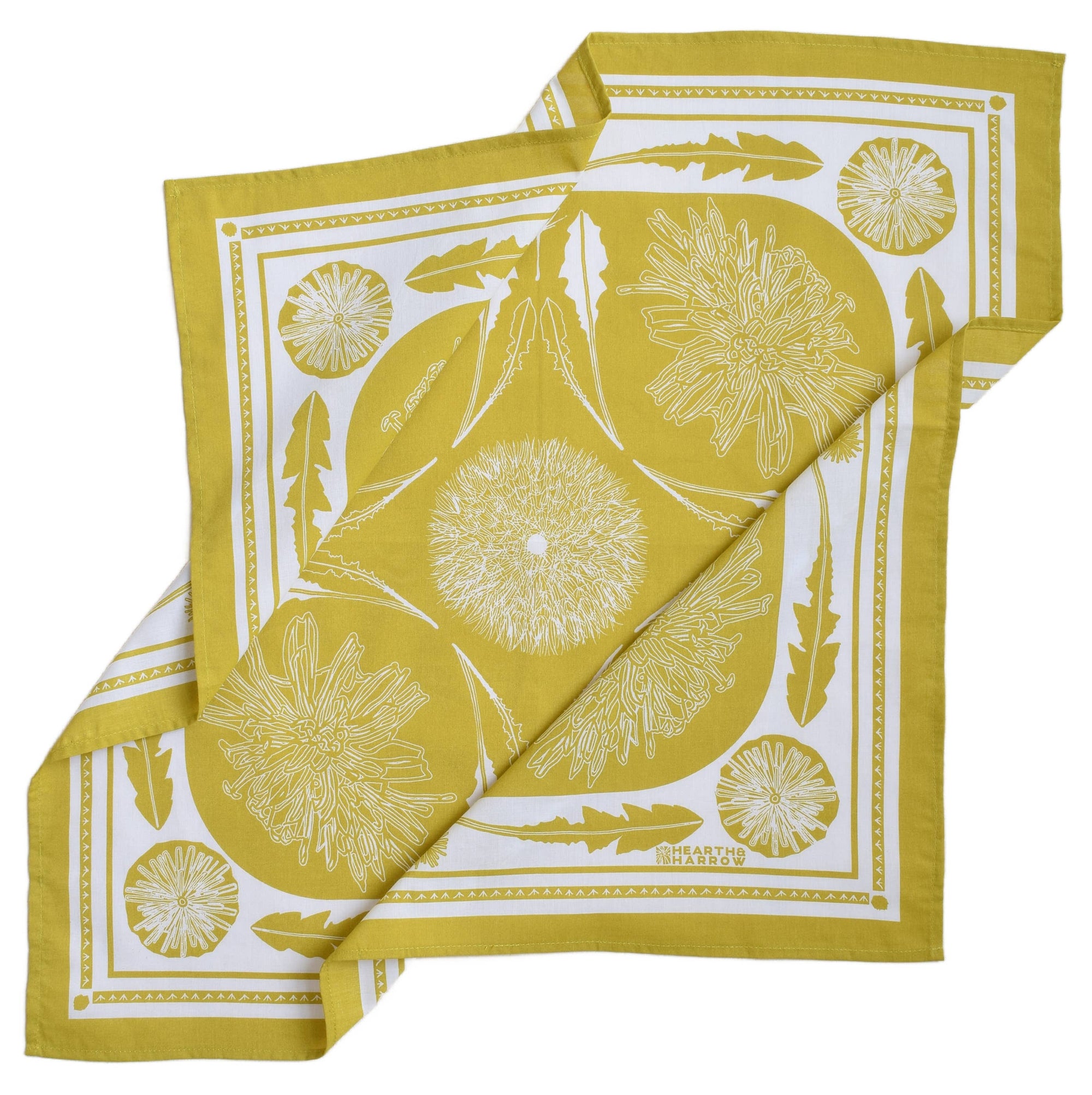 Dandelion Bandana - 100% Cotton - Mustard Yellow - Dandy