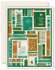 Spines and Covers (Green) Letterpress Card