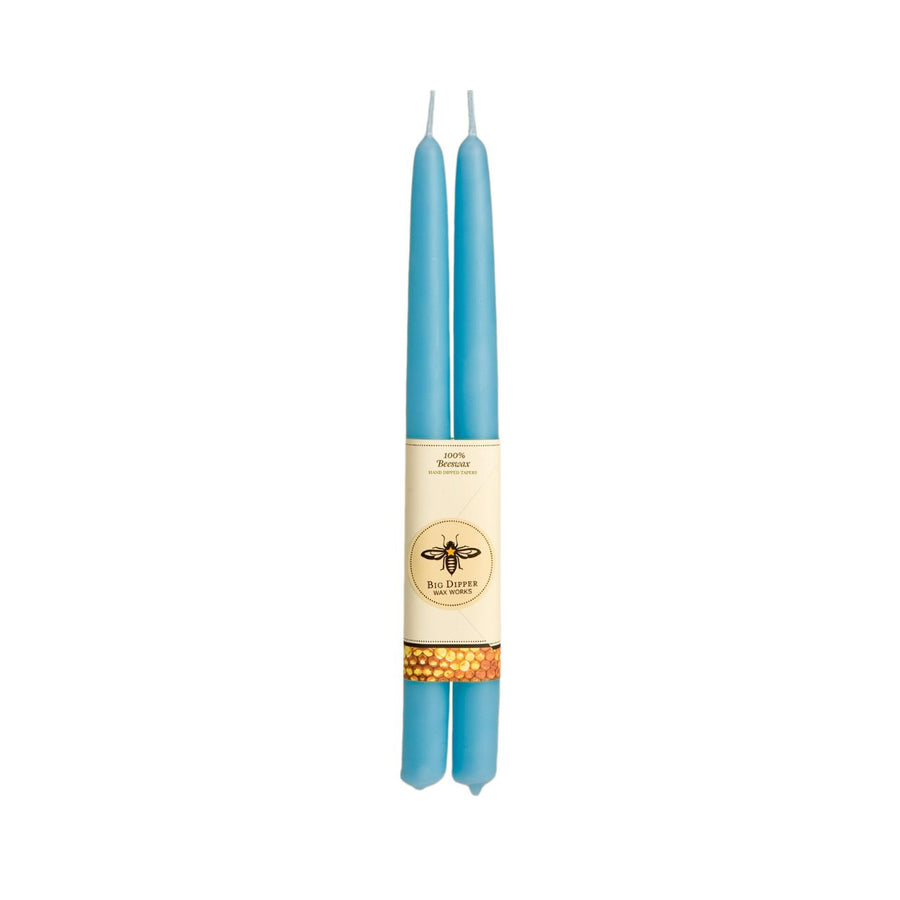 100% Pure Beeswax Tapers: Standard (12" x 7/8") / Teal