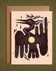 River Moon – Blank Greeting Card with Nature Illustration 