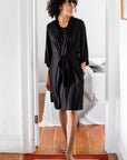 NINA ELBOW SLEEVE BELTED BAMBOO ROBE