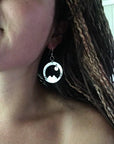 Mixed Metal Movement Mountain and Moon Earrings