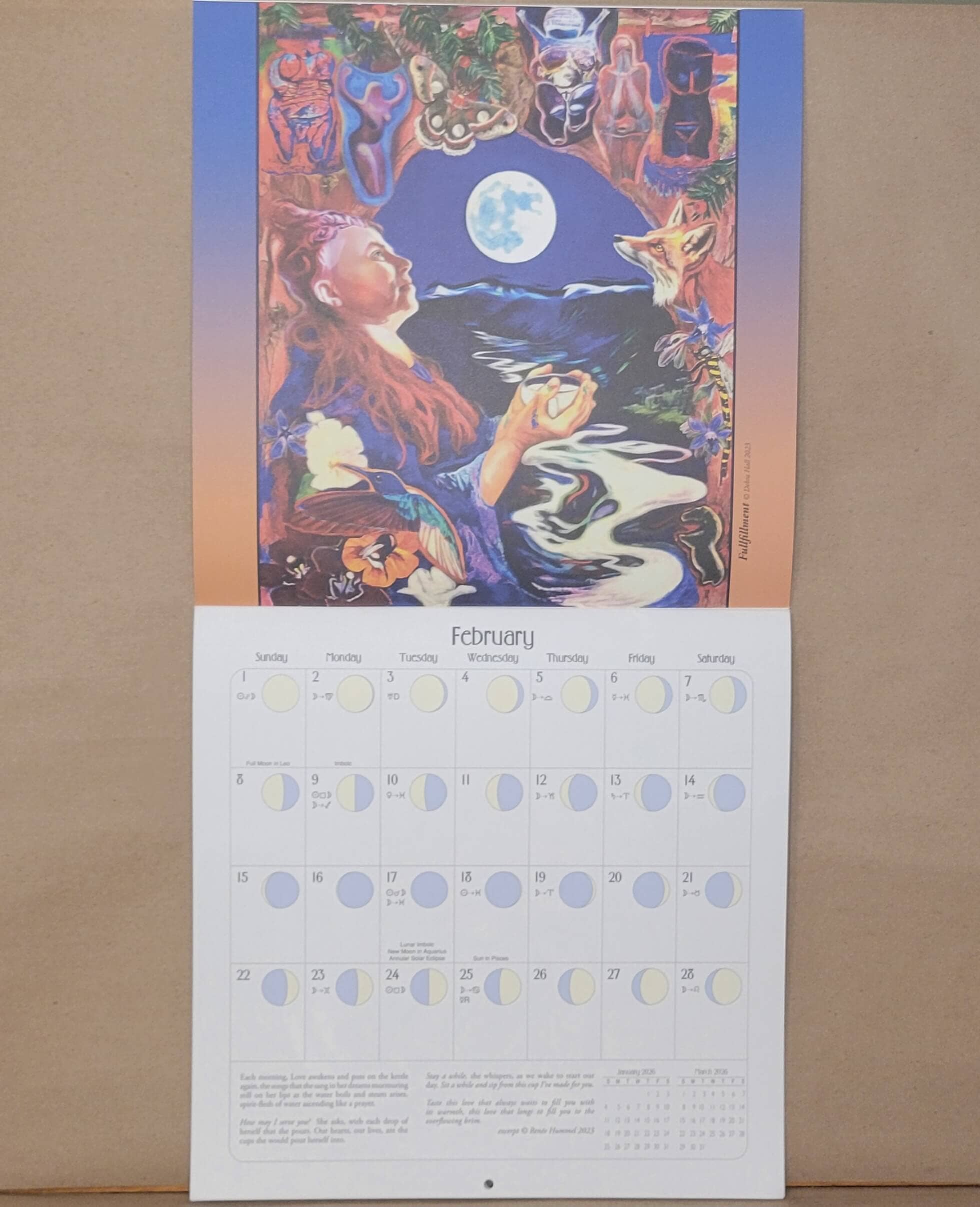 We&#39;Moon on the Wall 2026 | Astrological Moon Phase Calendar