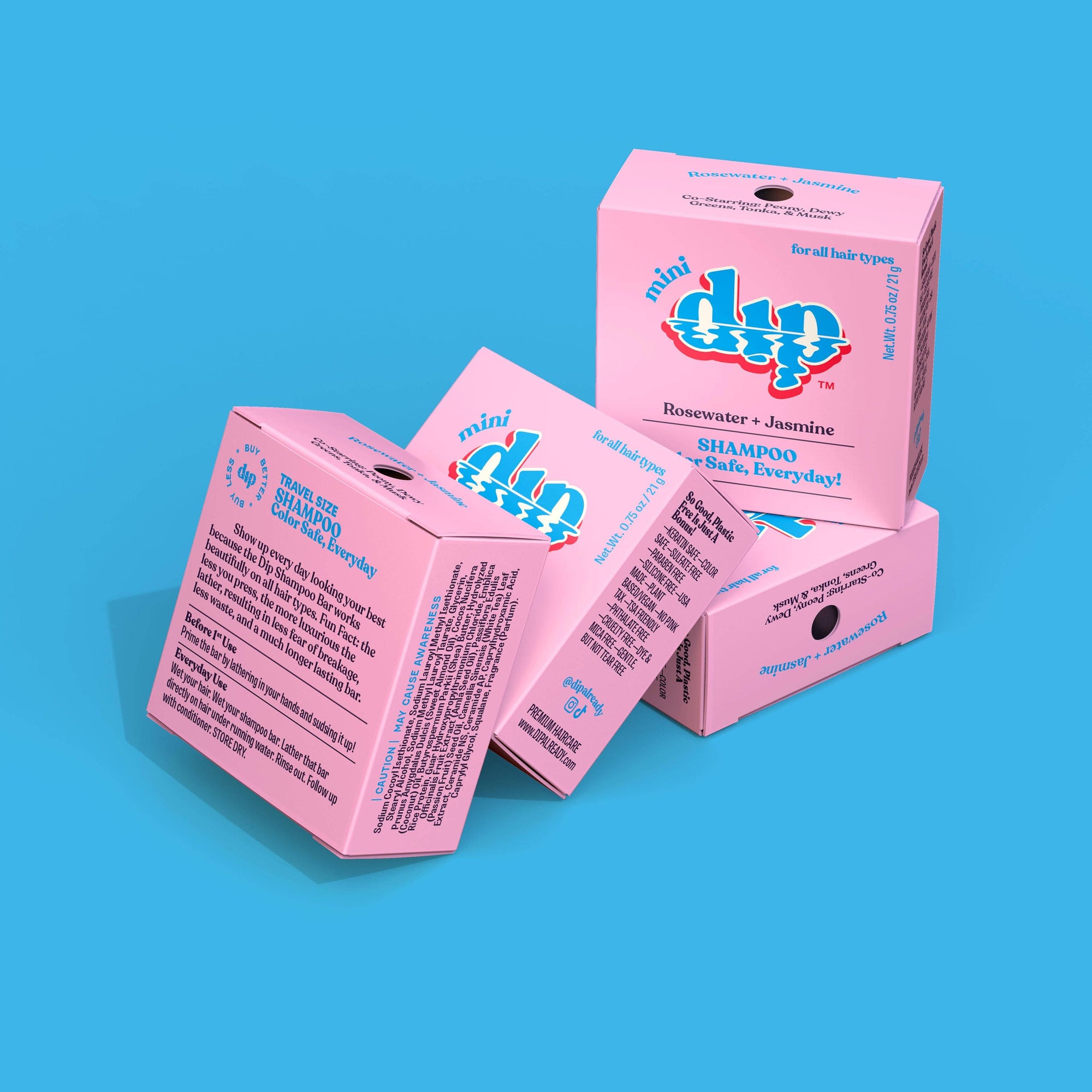 Mini Dip Color Safe Shampoo Bar for Every Day - Rosewater &amp;