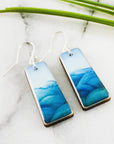 Ocean Wave Tapered Rectangle Earrings