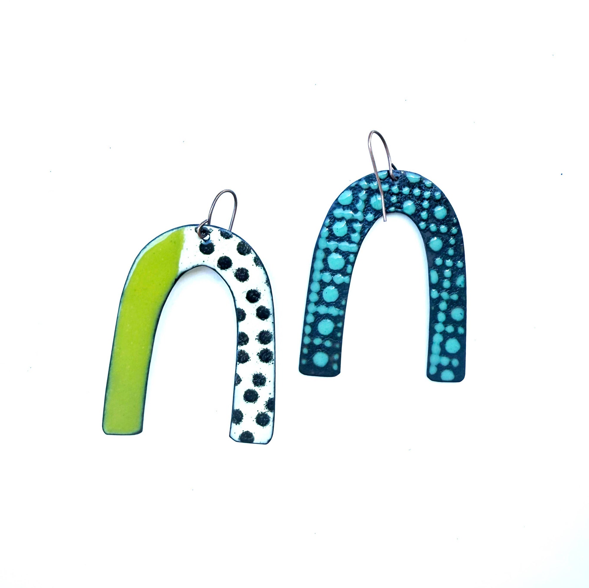 Enamel Arc Statement Earrings