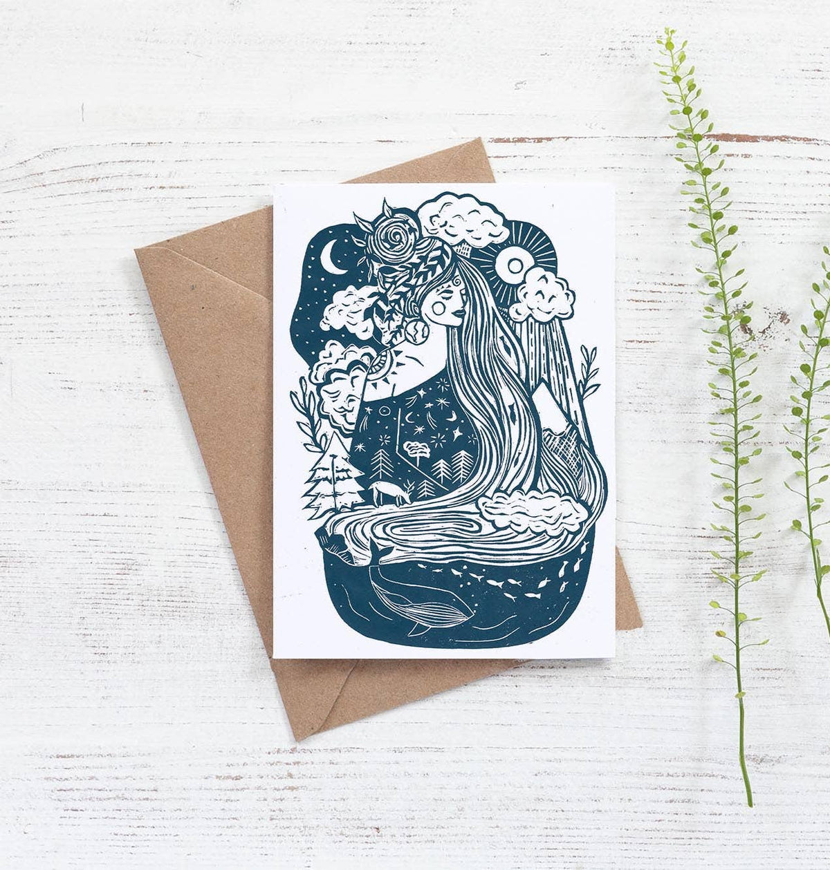 Madre Tierra (Mother Earth) Card , hippy art, boho, gaia