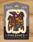 Wildflower Raven - Durable & Weatherproof Sticker