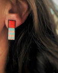 Courtney Fischer Jewelry - Colorful Enamel Rectangle Studs