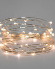 LED Silv Copper Fairy Lights Battery/Timer - Warm White