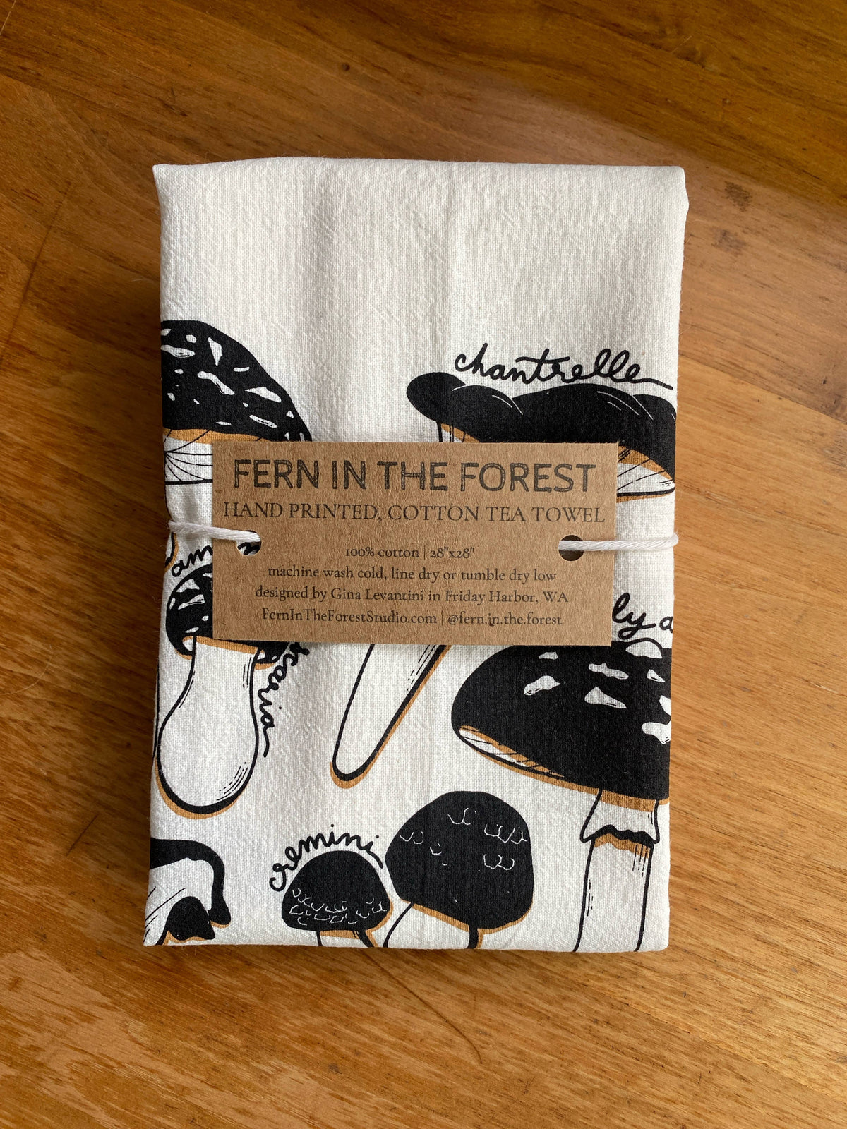 Mushroom Forager Tea Towel | Screenprinted