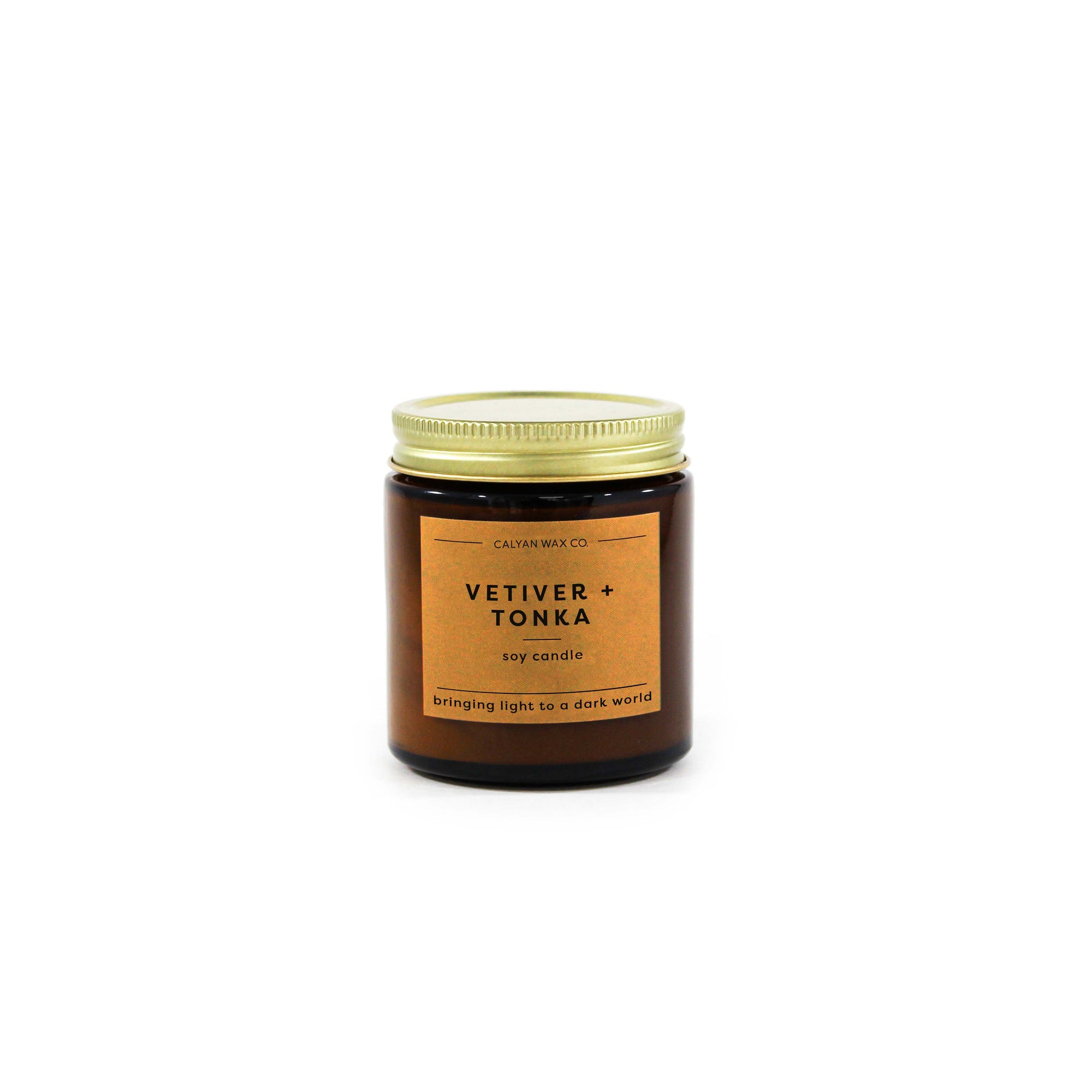 Calyan Wax Co. - Vetiver/Tonka - Mini Amber Jar Soy Candle