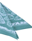 Oyster Bandana - 100% Cotton - Hand Printed - Green Teal