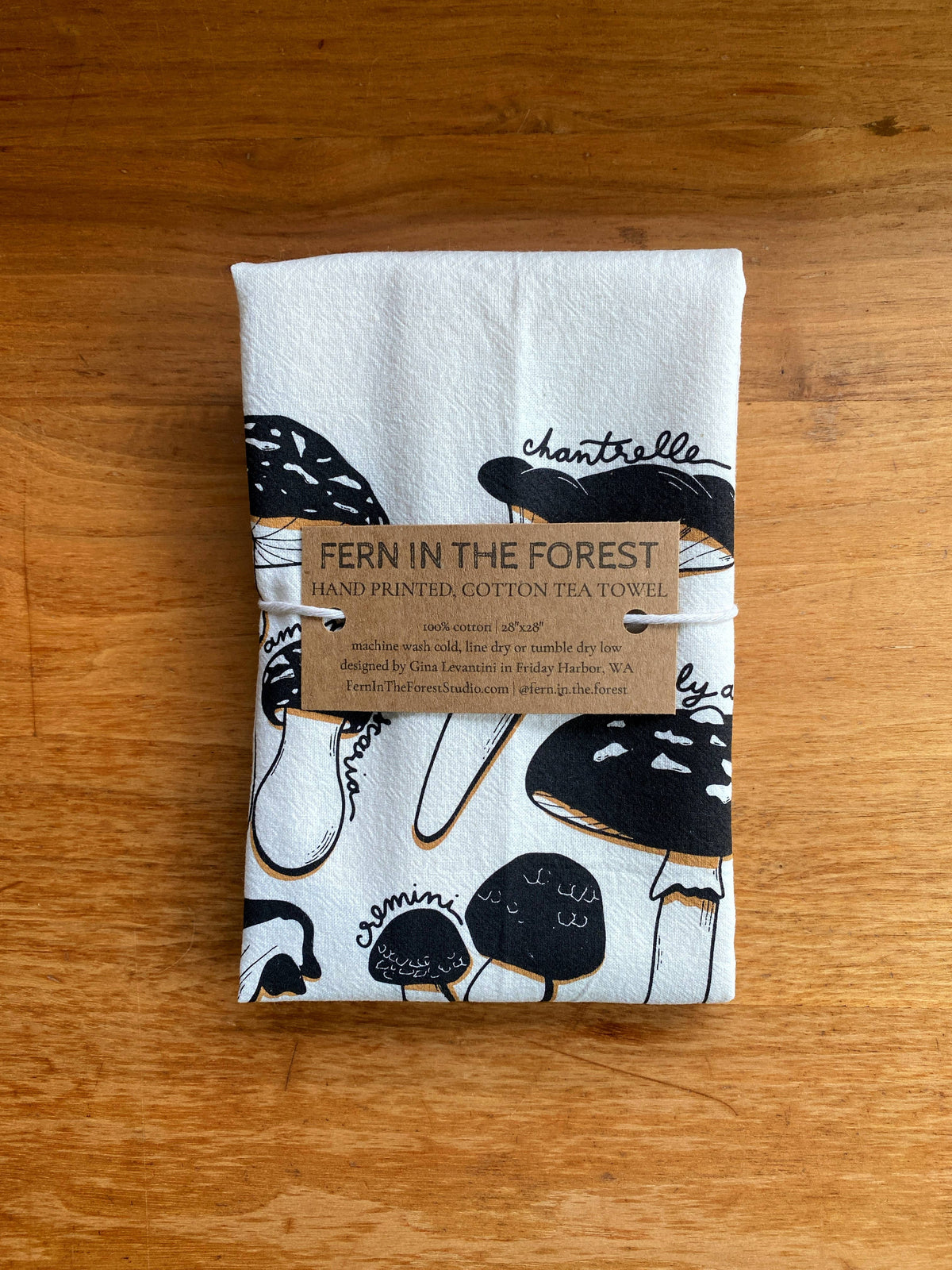 Mushroom Forager Tea Towel | Screenprinted