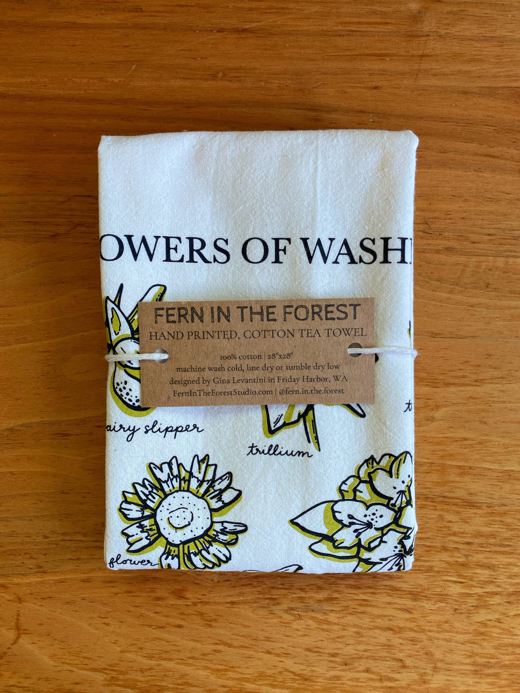 Washington Wildflower Tea Towel | Screenprinted