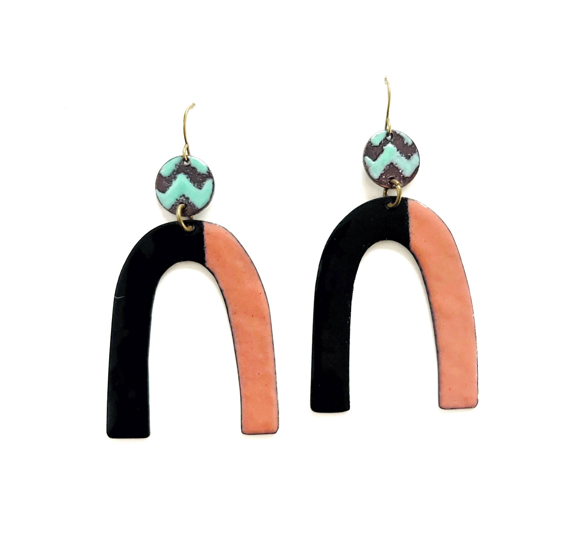 Enamel Arc Statement Earrings