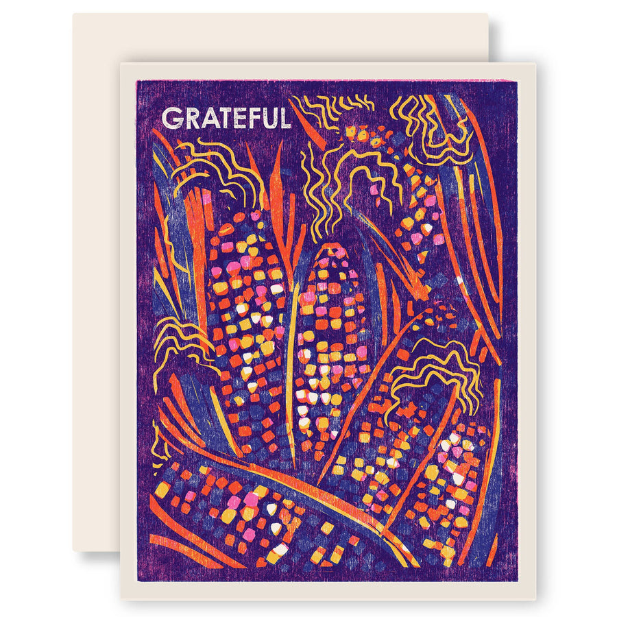 Grateful (Rainbow Corn) Gratitude Card